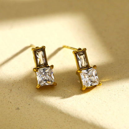 Boucles d'oreilles clous rétro KIRA « Brille avec style » en cristal et zirconium