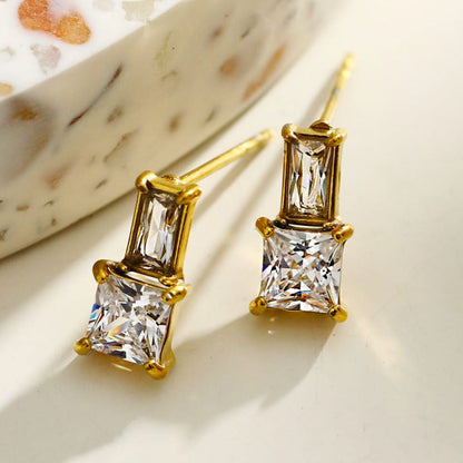 Boucles d'oreilles clous rétro KIRA « Brille avec style » en cristal et zirconium
