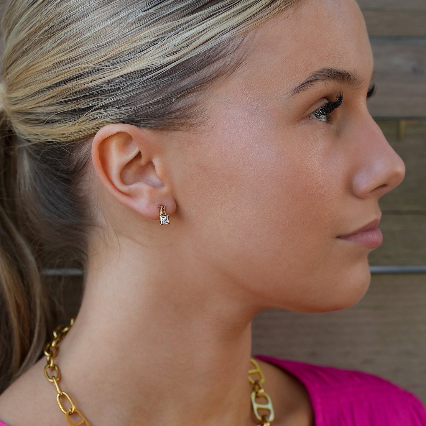 Boucles d'oreilles clous rétro KIRA « Brille avec style » en cristal et zirconium