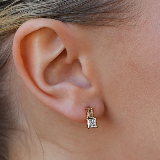 Boucles d'oreilles clous rétro KIRA « Brille avec style » en cristal et zirconium