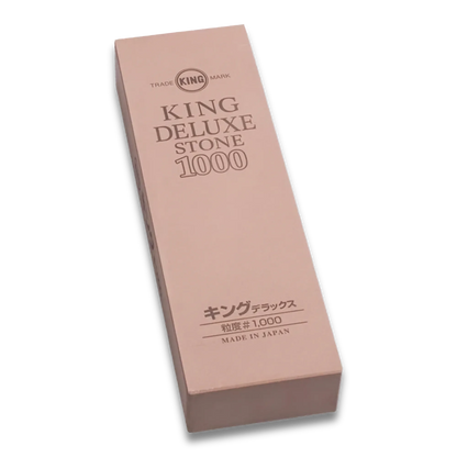 Pierre à aiguiser King Deluxe grain 1000 – Pierre à aiguiser de grain moyen – Fabriquée au Japon