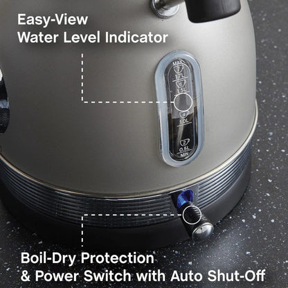 WEST BEND KTWBRTGR13 1.7L Retro Style Stainless Steel Electric Kettle