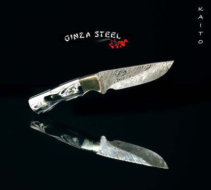Couteau Ginza Steel Kaito Skinner – Lame damas de 10 cm + étui