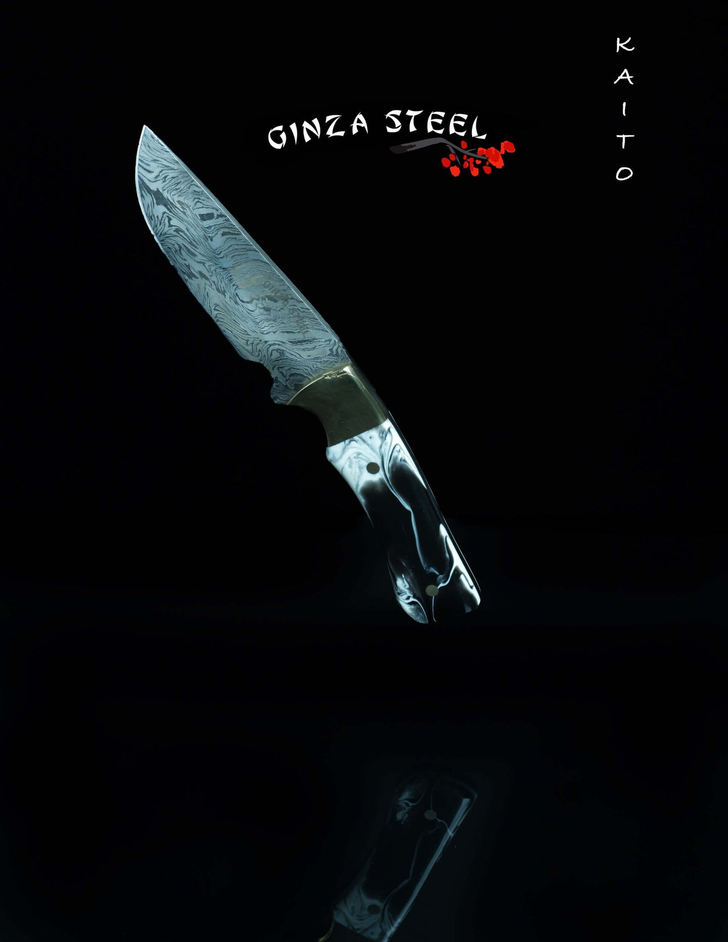 Couteau Ginza Steel Kaito Skinner – Lame damas de 10 cm + étui