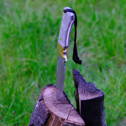 Couteau de chasse Kaito en acier Damas, lame de 4 pouces avec étui en cuir de première qualité
