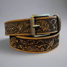 Ceinture Keldon en cuir grainé pour homme, boucle amovible avec aigle gaufré