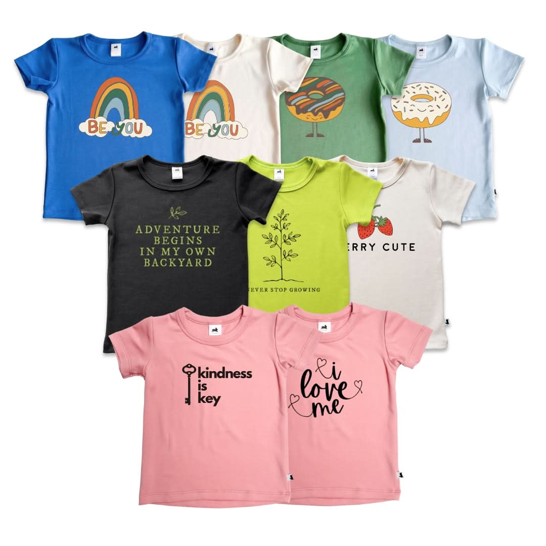 Baby/Kids Graphic Bamboo T-Shirt | Never Stop Growing In Fresh Clover