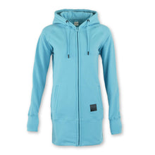 Sweat à capuche zippé long Kora bleu ciel