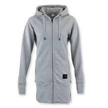 Sweat à capuche zippé long Kora gris chiné