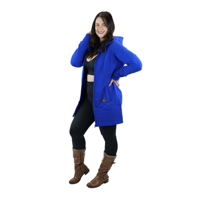 Sweat à capuche zippé Kora bleu roi