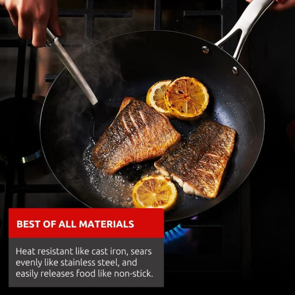 LAGOSTINA L700040128 Blue Carbon Steel, 28 cm Skillet
