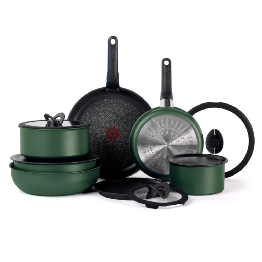 T-FAL L819SE64 Ingenio Expertise Cookware 14 Piece Set Green