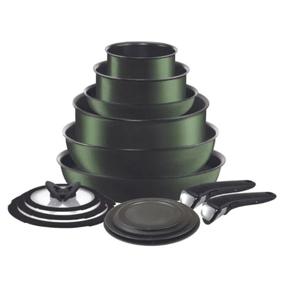 T-FAL L819SE64 Ingenio Expertise Cookware 14 Piece Set Green