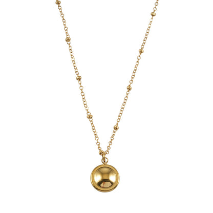 LATAHIA Gold : Collier chaîne perlée avec pendentif bordé de perles d'eau douce et de zircons pavés