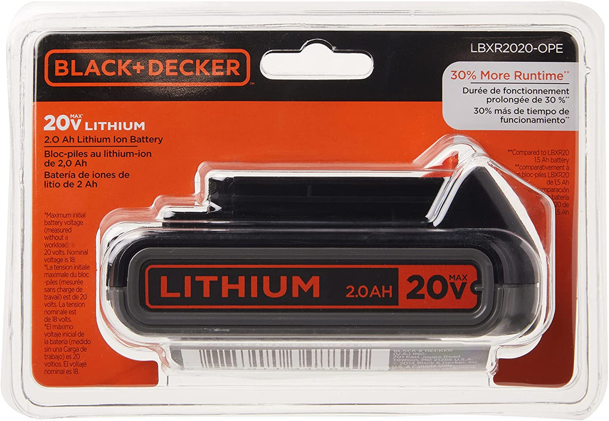 BLACK+DECKER 20v 2.0 Ah Lithium Battery Pack - LBXR2020