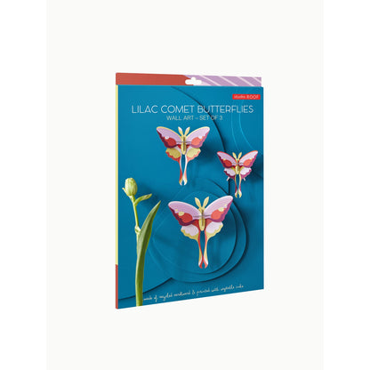 Papillons Comète Lilas<br> Lot de 3
