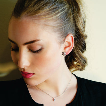 LUCKY EYE Or Blanc (Ton Argent) : Clous d'oreilles Œil protecteur sertis d'oxydes de zirconium