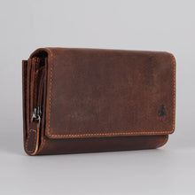 Portefeuille pochette RFID Greenwood en cuir pleine fleur