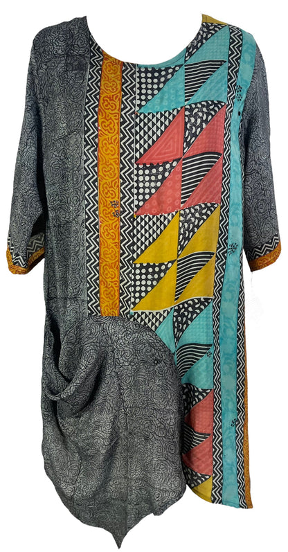 Robe tunique à poche en pure soie PRC6546 Avatar