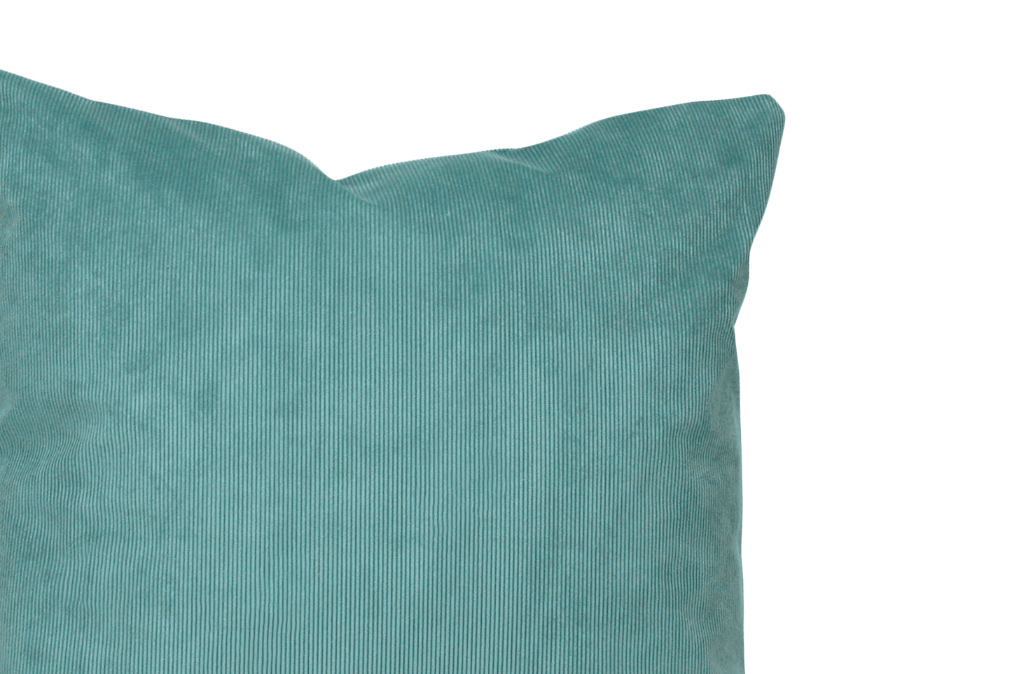 Housse de coussin en velours côtelé lagon