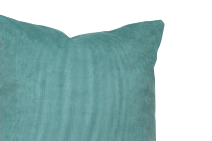 Housse de coussin en velours côtelé lagon