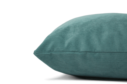 Housse de coussin en velours côtelé lagon