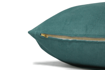 Housse de coussin en velours côtelé lagon