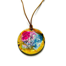 Large Abstract Art Pendant Necklace Handmade