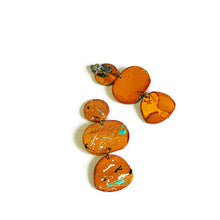 Wearable Art Clip On Earrings in Mustard Yellow and Paint Splash