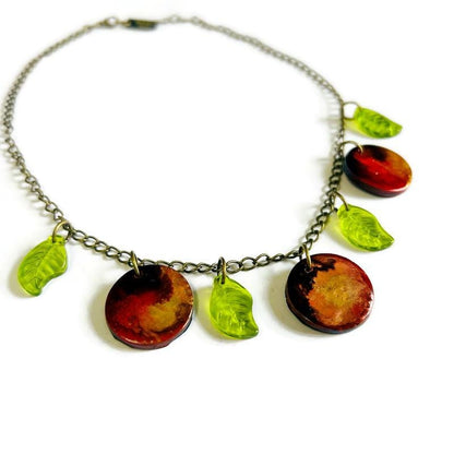 Parure de bijoux faits main Feuille d'automne