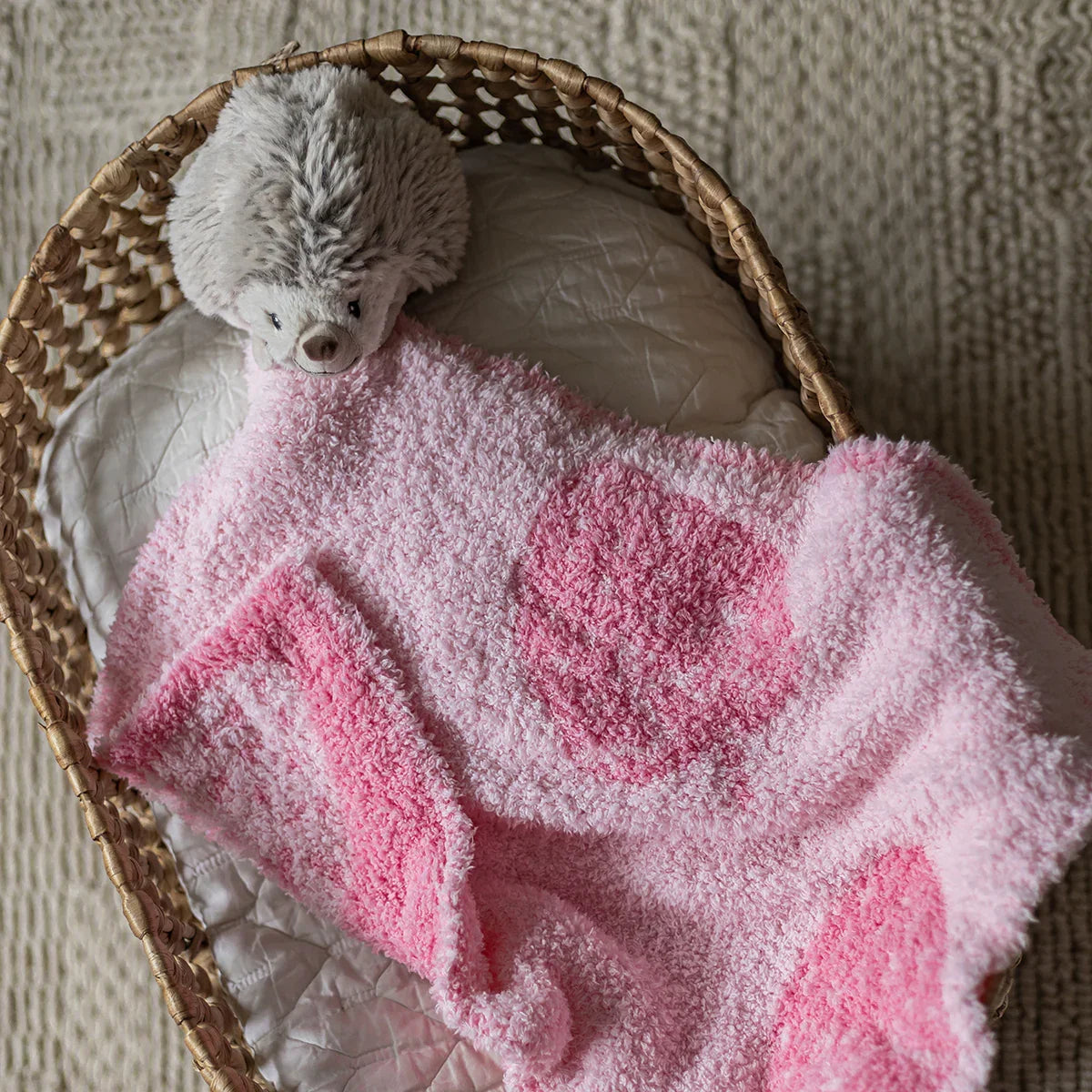 Doudou imprimé fraises barbe à papa
