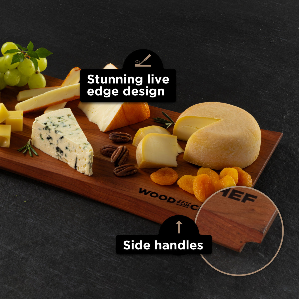 Live Edge Hardwood Charcuterie Board