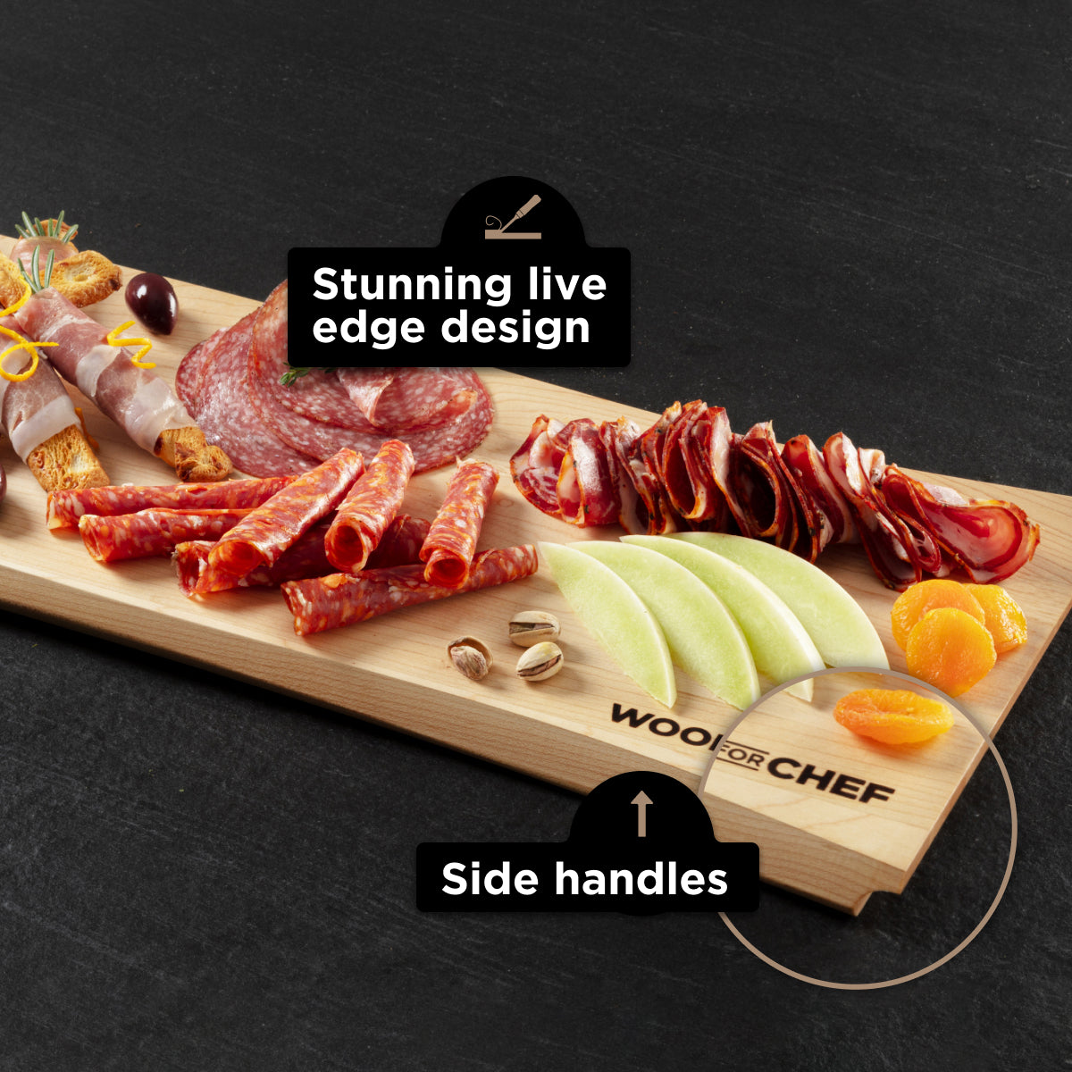 Live Edge Hardwood Charcuterie Board