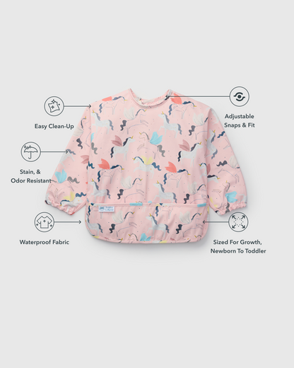 Long Sleeve Bib - Unicorn Ballet