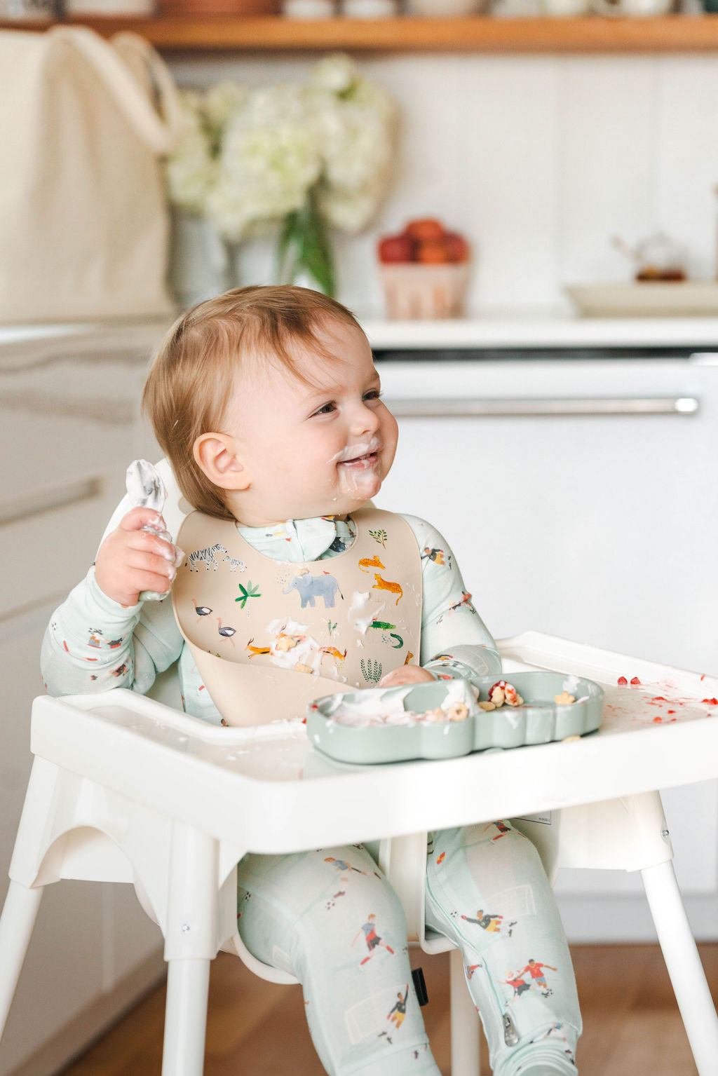 Silicone Bib Printed - Safari Jungle