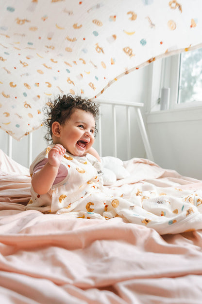 Baby Bamboo Muslin Sleep Bag 0.5 TOG - French Breakfast