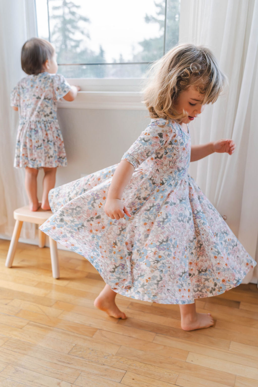 Short Sleeve Bodysuit Dress - English Garden