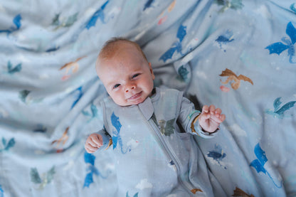 Baby Bamboo Muslin Sleep Bag 0.5 TOG - Magical Dragons