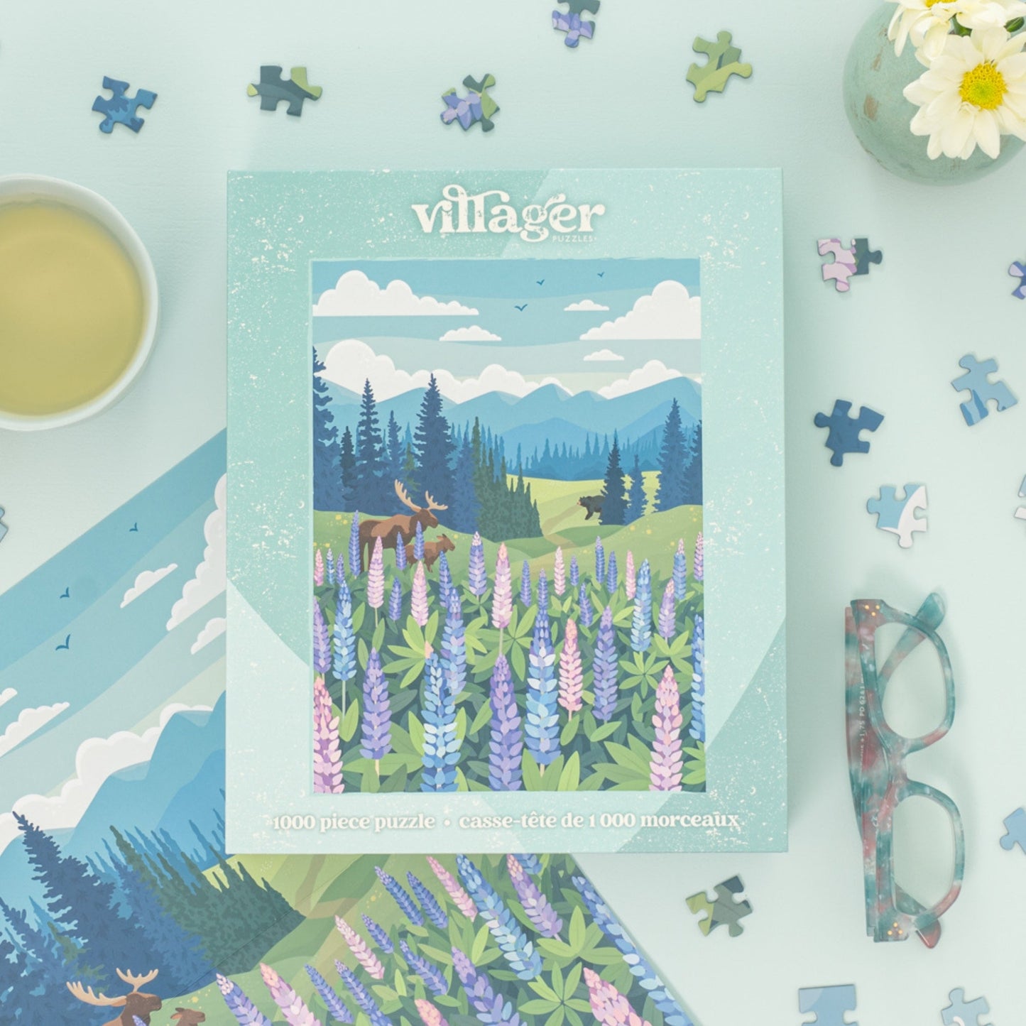 Lupines Meadow | Puzzle de 1000 pièces pour adultes | Conçu au Canada par Diana Pinnell