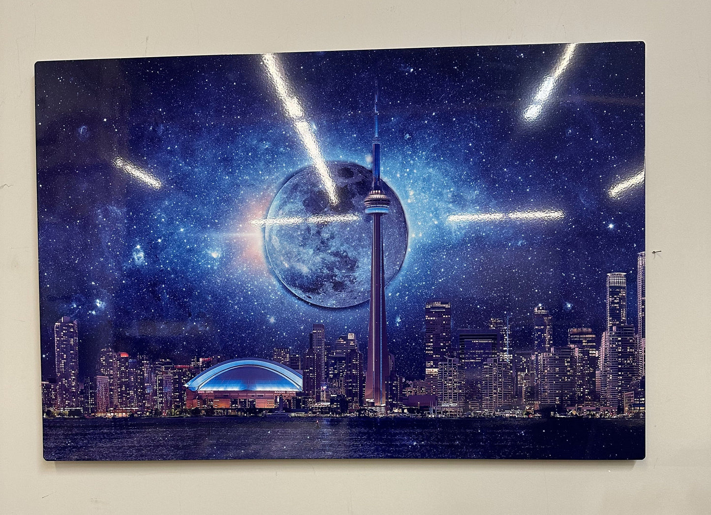 Art mural - Ciel lumineux avec la Tour CN - Impression sur métal aluminium - Toronto - Édition limitée