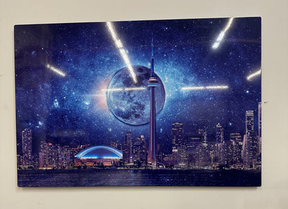 Art mural - Ciel lumineux avec la Tour CN - Impression sur métal aluminium - Toronto - Édition limitée