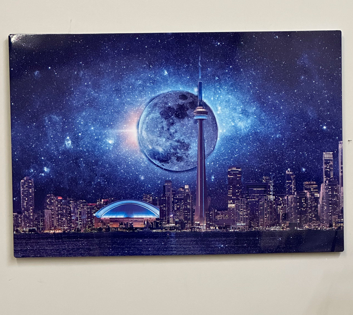 Art mural - Ciel lumineux avec la Tour CN - Impression sur métal aluminium - Toronto - Édition limitée
