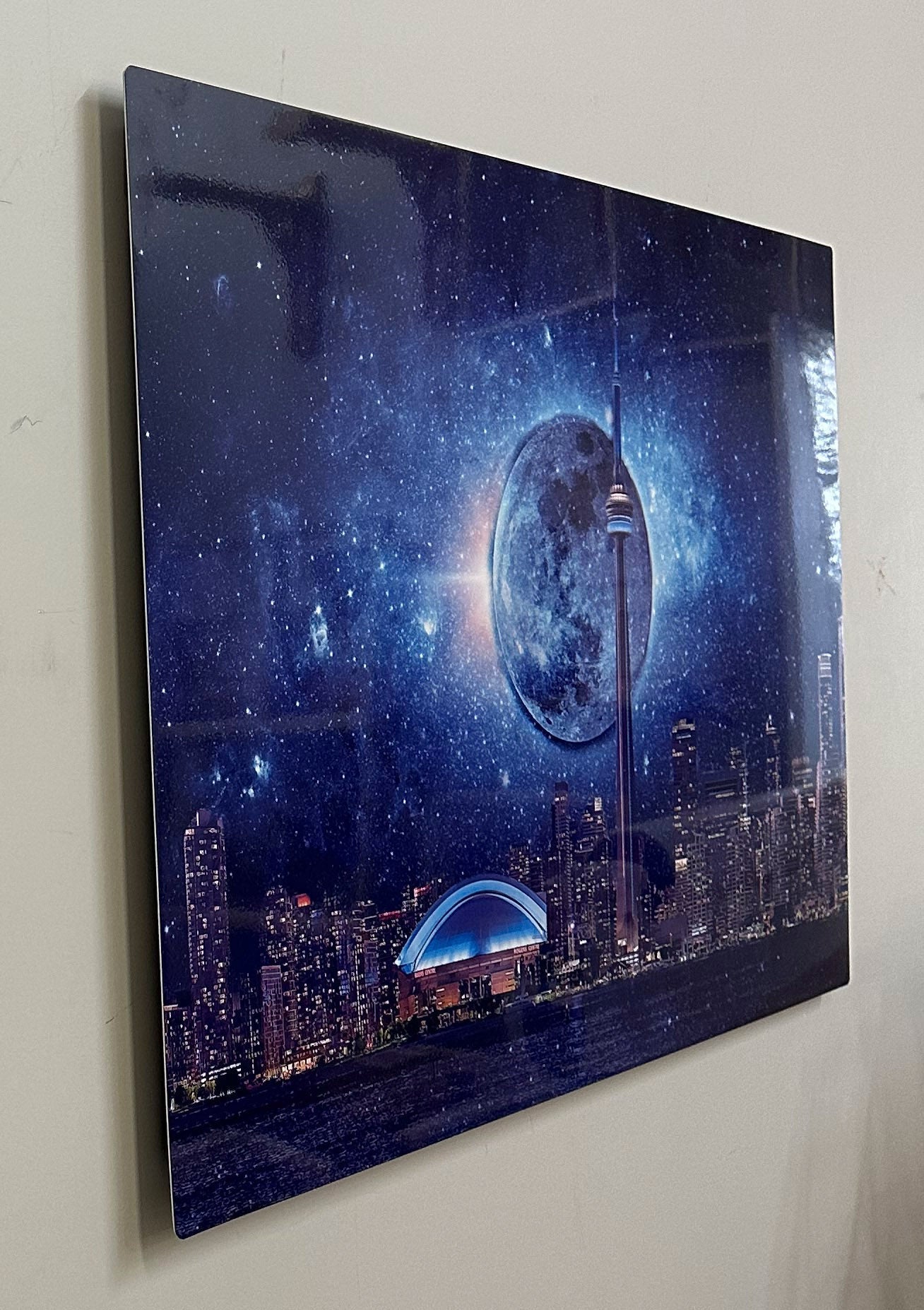 Art mural - Ciel lumineux avec la Tour CN - Impression sur métal aluminium - Toronto - Édition limitée