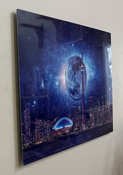 Art mural - Ciel lumineux avec la Tour CN - Impression sur métal aluminium - Toronto - Édition limitée