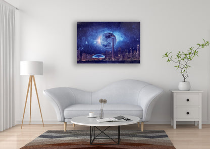 Art mural - Ciel lumineux avec la Tour CN - Impression sur métal aluminium - Toronto - Édition limitée
