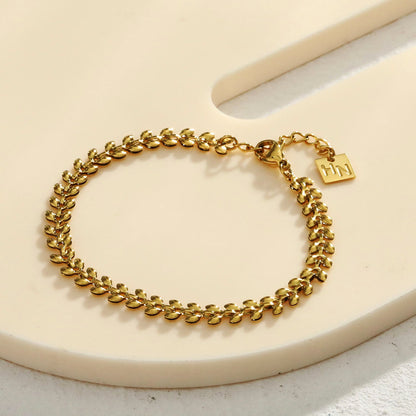 MAGDA Or : Bracelet audacieux à motif végétal