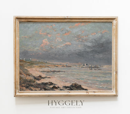 Estampe d'art vintage Paysage côtier L0116
