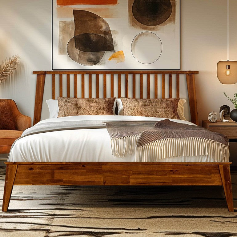 Cadre de lit en bois massif Kaylin