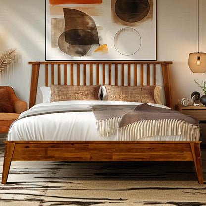 Cadre de lit en bois massif Kaylin