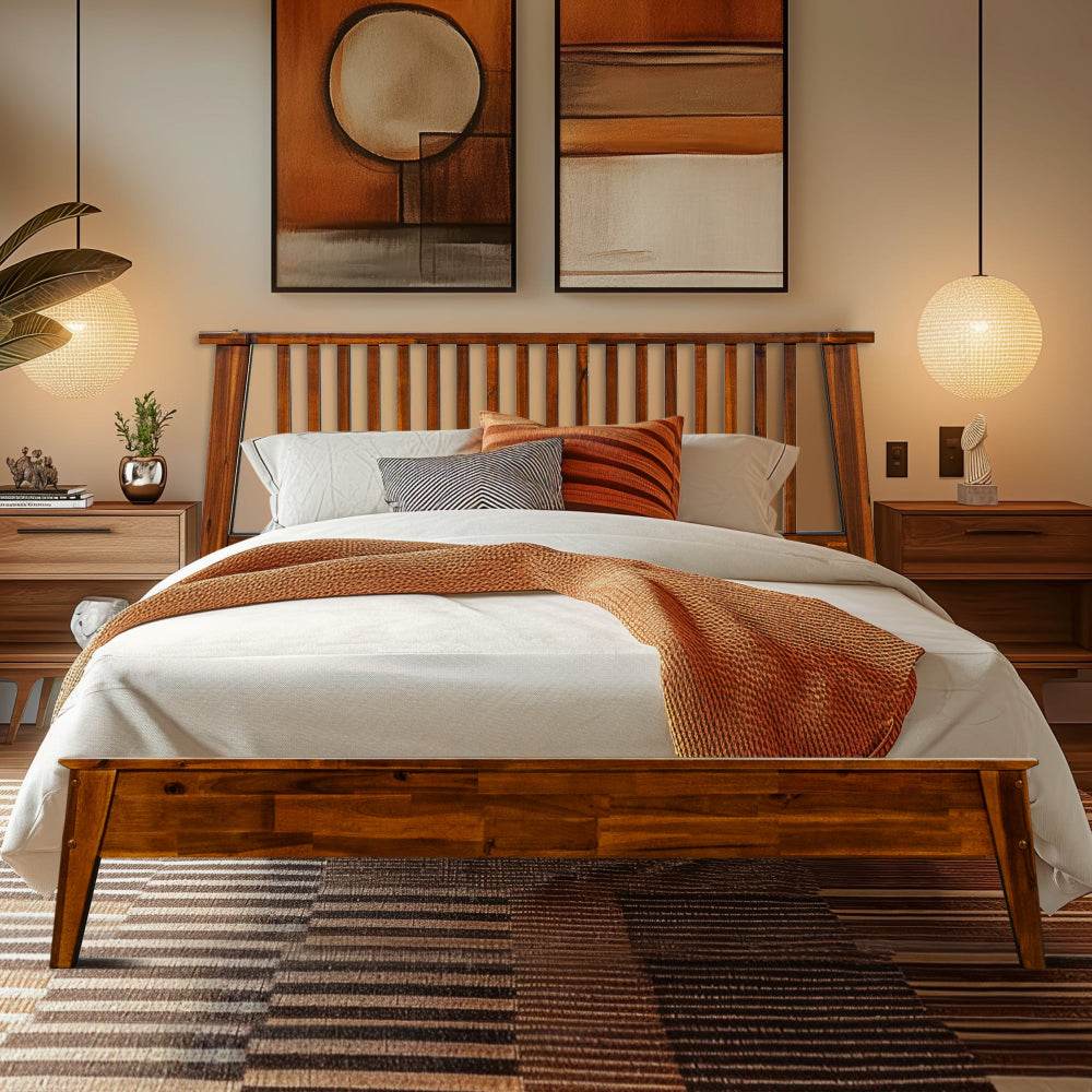 Cadre de lit en bois massif Kaylin